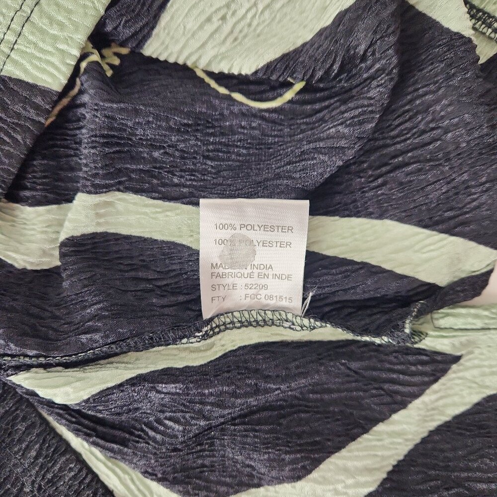 Jamie Sadock black colorful neon abstract crinkle plisse sleeveless Golf Top M - Picture 7 of 8